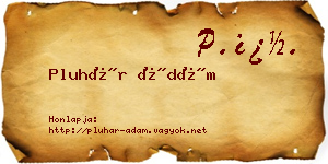 Pluhár Ádám névjegykártya